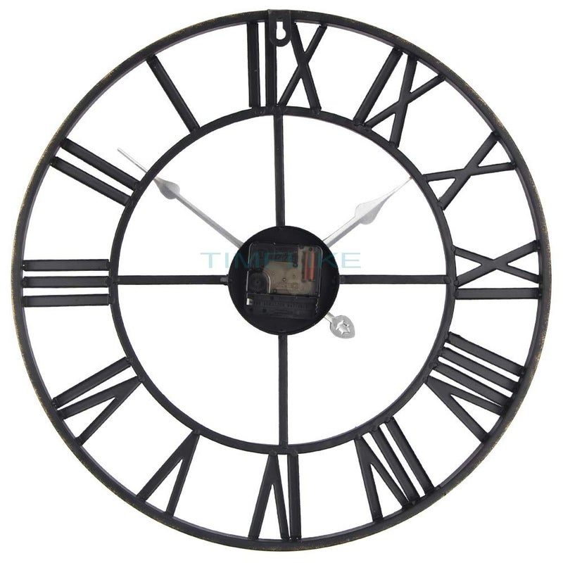 Timelike Large Roman Wall Clock, Rustic Vintage Metal Oversized Big Clock Home Living Room Art Decor (Gold, 16 Inch) - Image 5
